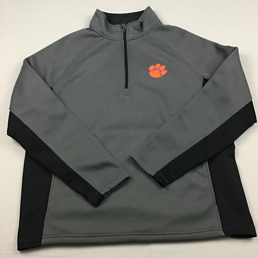 Clemson Tigers Jacket Men 2XL Gray Spyder 1/4 Zip Pullover Paw Logo NCAA XXL